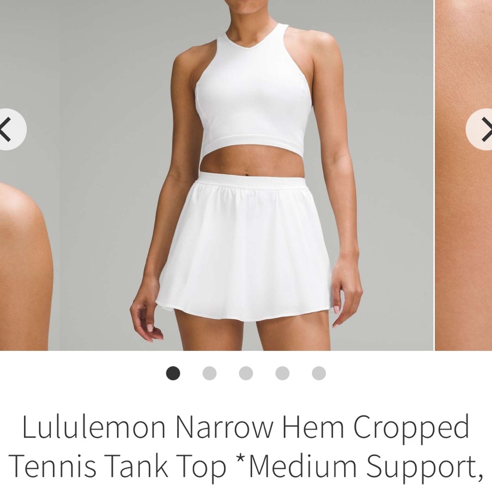 Lululemon cropped narrow hem tennis bra tank